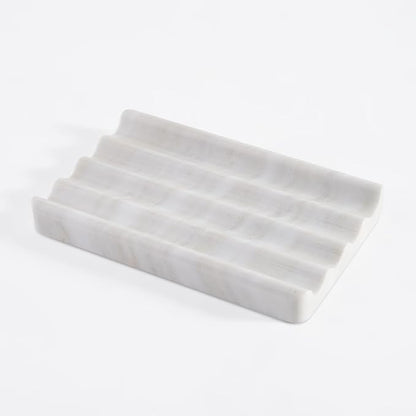 Soap Holder, Marble Soap Dish for Shower, Bar Soaps Holder with Water Ripple Design, Easy Cleaning Soaps Saver for Kitchen Sink，Bathroom, Executive Greek Natural Stone Tray(Agiax)