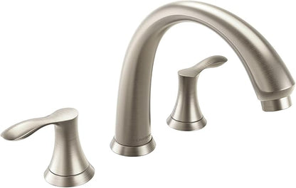 8 inch Widespread Roman Tub Faucet, Lava Odoro Brushed Nickel Tub Faucet with Valve, Solid Brass High Flow 3 Hole Tub Filler, 2 Handle Faucets for Soaking Tub TF405-BN