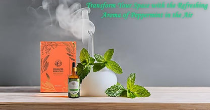 Luxurious Peppermint Essential Oil by Enhanced Essentials|Slow Distilled,Highly Concentrated & Pure Oils for Home,Diffusers,Skin & Hair Care,Aromatherapy|Ideal for Businesses|3.38 fl oz (100 ml)