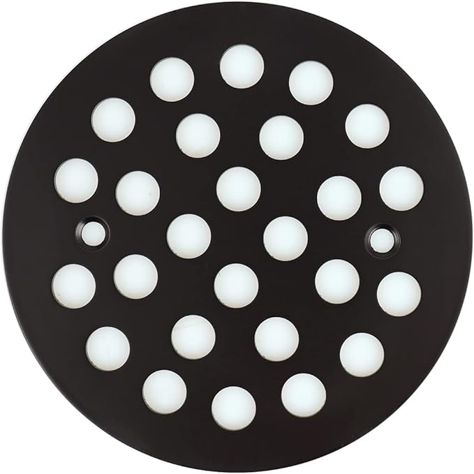 4-1/4 Inch Screw-in Round Floor Drain Cover Replacement Shower Drainer Grates (Black)