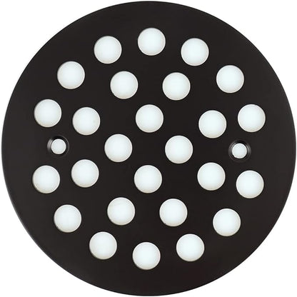 4-1/4 Inch Screw-in Round Floor Drain Cover Replacement Shower Drainer Grates (Black)