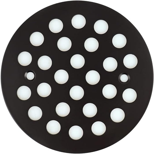 4-1/4 Inch Screw-in Round Floor Drain Cover Replacement Shower Drainer Grates (Black)