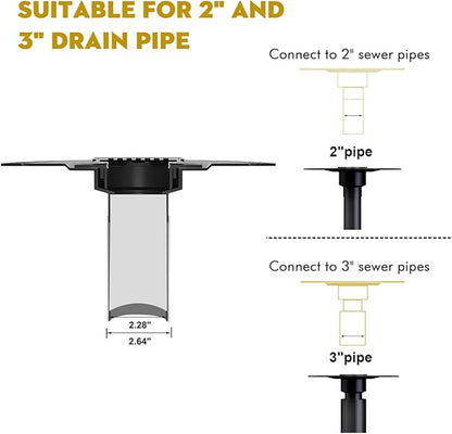 4” Drain Grate Kit - Compatible with Schluter Systems Kerdi Shower Drain - Shower Floor Drain Kit with Flange - SUS 304 Stainless Steel Grate & 2 Inch ABS Flange & CUPC Certification - Brushed Brass