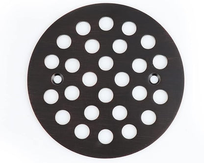 4-1/4 Inch Screw-in Round Floor Drain Cover Replacement Shower Drainer Grates (Oil Rubbed Bronze)