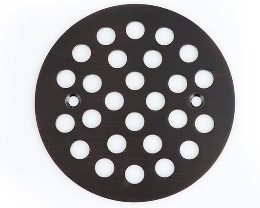 4-1/4 Inch Screw-in Round Floor Drain Cover Replacement Shower Drainer Grates (Oil Rubbed Bronze)