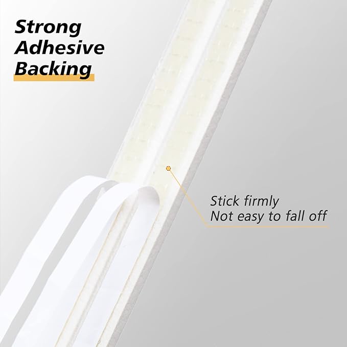 SUNMON Weather Stripping Door Seal Strip, 33Feet (10M) D-Type Soundproofing, Self Adhesive Foam Weatherstrip for Door and Window (White)