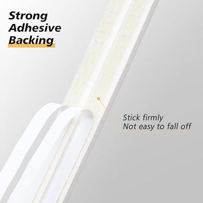 SUNMON Weather Stripping Door Seal, D-Type Strip Weather Stripping Seal Strip for Doors/Windows, Soundproofing Weatherstrip Gap Collision Avoidance 52 Feet (White