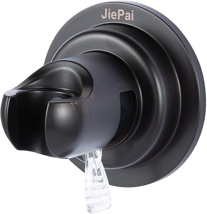 JiePai Vacuum Suction Cup Shower Head Holder,Adhesive Suction Handheld Shower Holder Bracket,Removable Wall Mount Head Holder for Bathroom,Oil Rubbed Bronze
