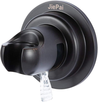 JiePai Vacuum Suction Cup Shower Head Holder,Adhesive Suction Handheld Shower Holder Bracket,Removable Wall Mount Head Holder for Bathroom,Oil Rubbed Bronze