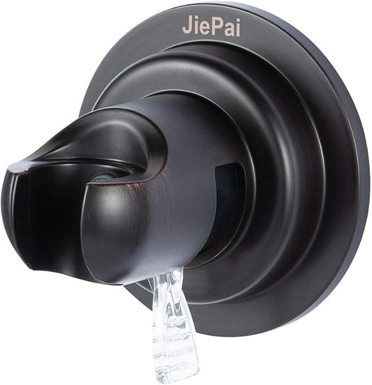 JiePai Vacuum Suction Cup Shower Head Holder,Adhesive Suction Handheld Shower Holder Bracket,Removable Wall Mount Head Holder for Bathroom,Oil Rubbed Bronze