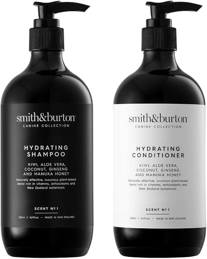 smith&burton Hydrating Dog & Cat Shampoo And Conditioner Duo Set, Natural Moisturizing Coat Care That Replenishes, Softens And Enhances Silky Smooth Shine, Scent No.1, 16.9 Fl oz / 500ml Each