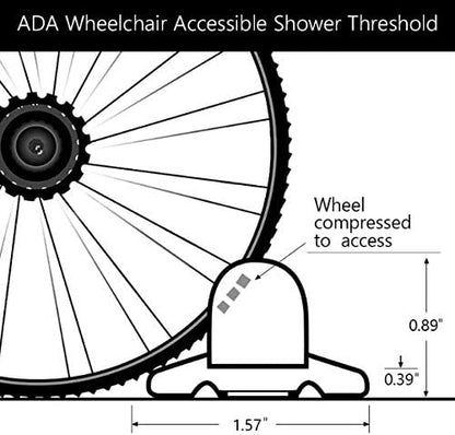 Duzzy 118 Inch Collapsible Shower Threshold Water Dam, Ideal for Wheelchair Accessible, Suitable for Accessibility ADA Handicap Showers