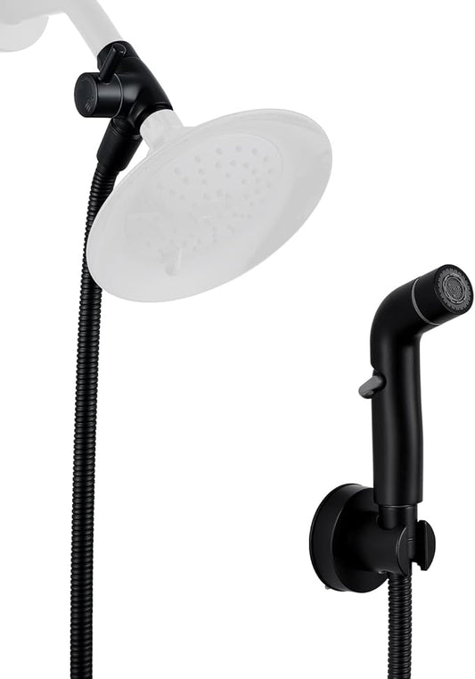 G-Promise Dog Shower Sprayer Attachment for Fast and Clean Pet Showering, Multifunctional Shower, Metal Diverter, 86 Inch Extra Long Hose, No Drill Hook, Dog Washing-Bathroom (Matte Black)