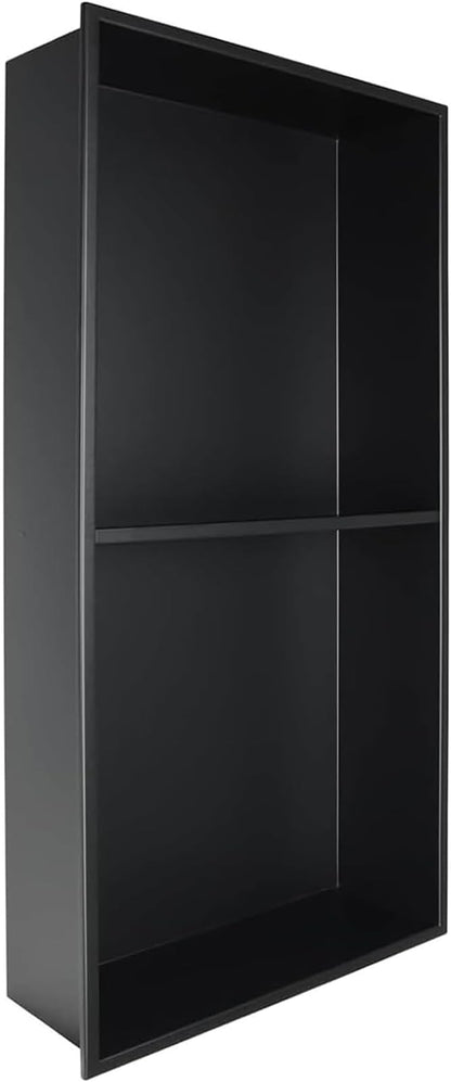 24" X 12" X 4" Stainless Steel Shower Niche Insert Tile Ready, Bathroom Wall Niche, Recessed Shower Shelf for Bathroom Storage, Matte Black