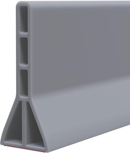 Raycity 3" High Shower Threshold Water Dam 67 IN Collapsible Shower Water Splash Guard for Curbless Shower Threshold Barrier Water Stopper for Wet and Dry Separation Bathroom and Kitchen (Grey)