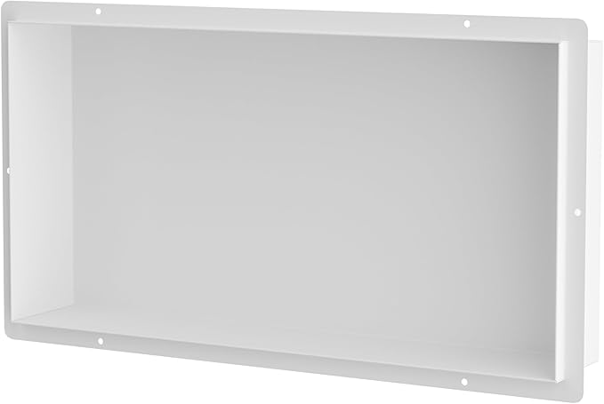 Stainless Steel Shower Niche 24" X 12", No Tile Needed Wall Niche Shower, Recessed Shower Shelf for Bathroom Storage, Matte White
