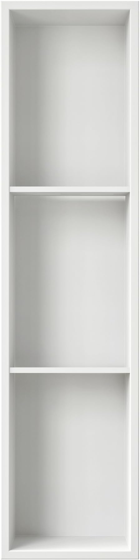 Neodrain 8X36 Inch White Three Layers Stainless Steel Shower Niche, NO Tile Needed Recessed Niche Shelf for Bathroom Storage, 3-Tier Recessed Built-in Wall Niche