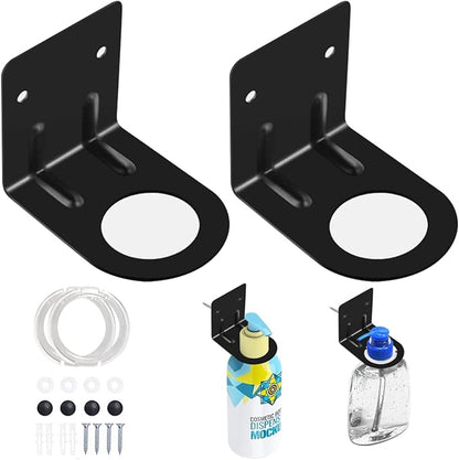 4Pcs Shampoo Bottle Dispenser Holder Wall Mount Bottle Holder Hand Soap/Lotion/Detergent/Shower Gel Container Dispenser Holder for Kitchen Bathroom Toilet (2pcs Black)
