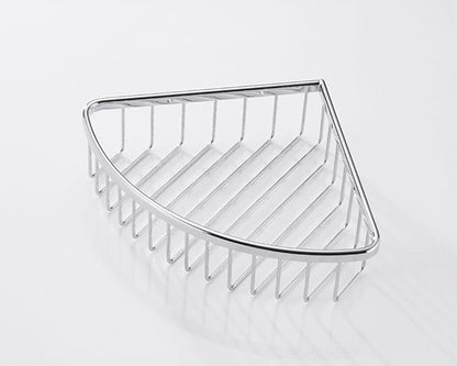 Corner Shower Caddy,Chrome Corner Shower Basket,Wall Mounted Bathroom Soap Holder & Shampoo Shelf,Solid Brass Wire Basket Soap Dish for Inside Shower,Polished Chrome
