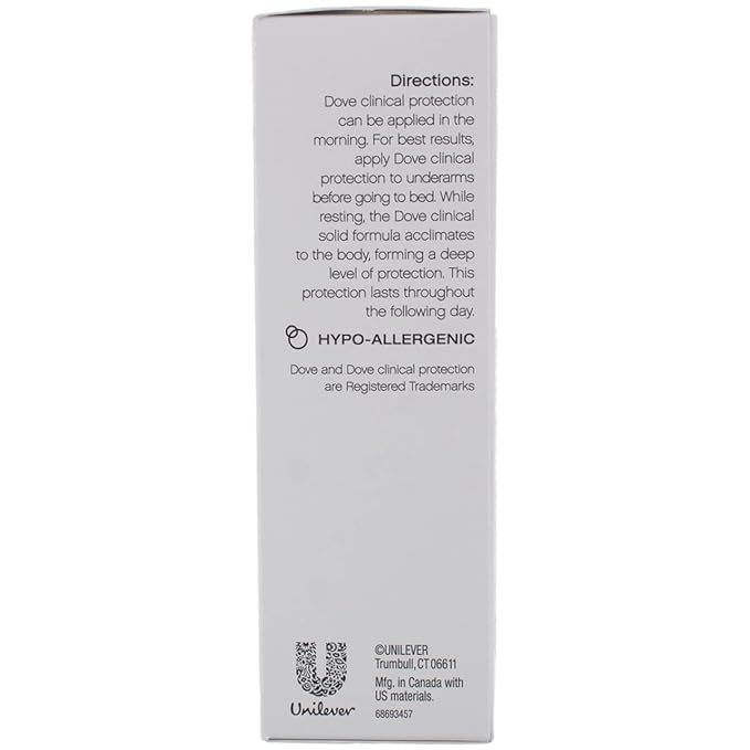 Dove Clinial Protection Deodorant, Original Clean, 1.7 oz (6 Pack) (Bundle)