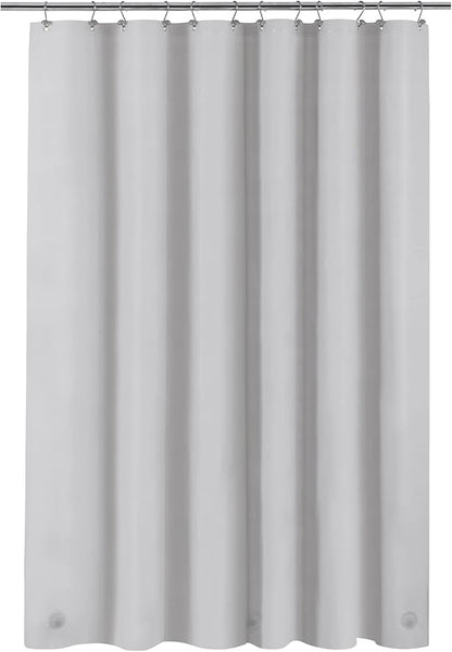 Barossa Design Shower Curtain Liner - Premium PEVA, BPA & PVC Free, No Chemical Smell, Lightweight Standard Size Shower Curtain with 3 Magnets, Metal Grommets -Silver Gray