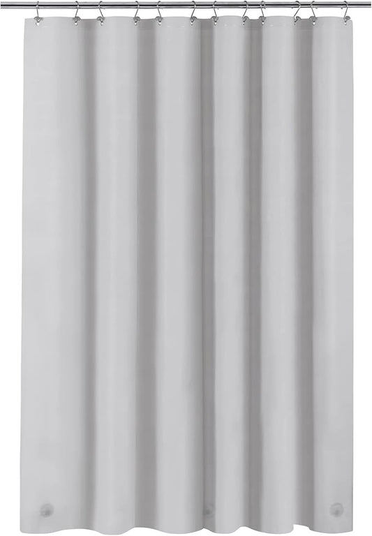 Barossa Design Shower Curtain Liner - Premium PEVA, BPA & PVC Free, No Chemical Smell, Lightweight Standard Size Shower Curtain with 3 Magnets, Metal Grommets -Silver Gray