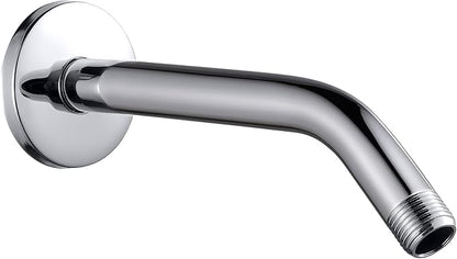 Cobbe Shower Arm with Flange and Teflon Tape, 8-Inches Wall Mounted Shower Pipe Arm 304 Stainless Steel Extension for Fixed Shower Head, Chrome
