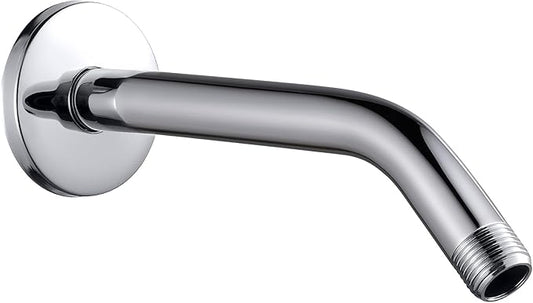 Cobbe Shower Arm with Flange and Teflon Tape, 8-Inches Wall Mounted Shower Pipe Arm 304 Stainless Steel Extension for Fixed Shower Head, Chrome