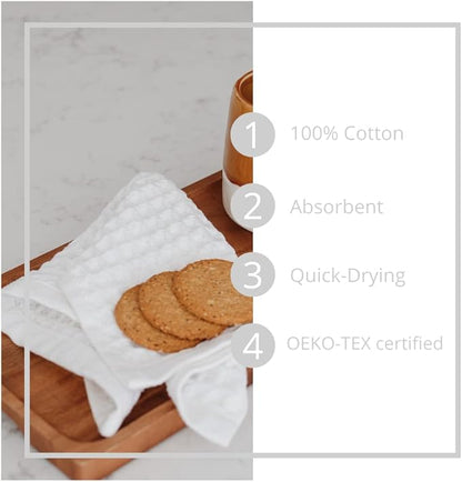 sea me at home Waffle Washcloths Set, 100% Turkish Cotton (Light Grey)