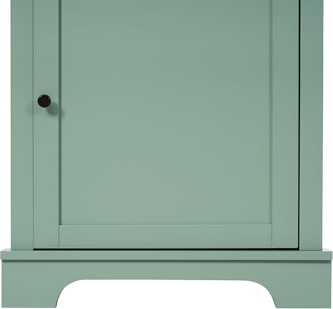 Favfurish 69" Tall Corner Cabinet with Door and 3 Drawers,Modern Bathroom Storage Cabinets w/Adjustable Shelves,Freestanding Organizer for Bathroom,Kitchen,Living Room,Dining Room,Green
