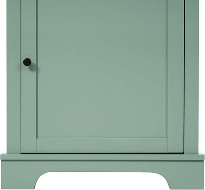 Favfurish 69" Tall Corner Cabinet with Door and 3 Drawers,Modern Bathroom Storage Cabinets w/Adjustable Shelves,Freestanding Organizer for Bathroom,Kitchen,Living Room,Dining Room,Green