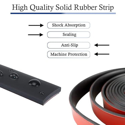 Neoprene Rubber Strips Self Adhesive Solid Rubber Sheets, Rolls & Strips for DIY Gaskets Crafts Pads Seals Warehouse Flooring Neoprene Sheet with Adhesive Backing (1" Wide x 1/5" Thick x 40' Long)