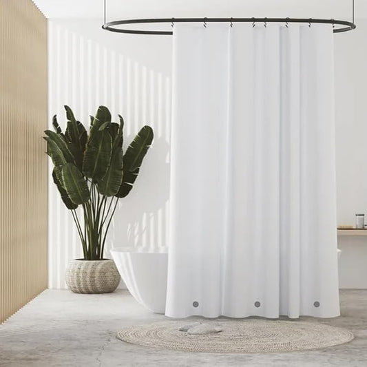 PEVA Plastic White Shower Liner 47 x 64 inch RV Shower Curtain for Travel Trailer-Camper Shower CurtainWashable