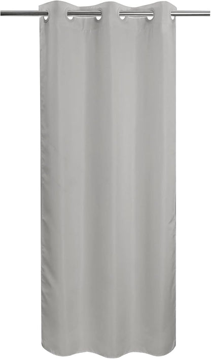 River Dream Stall Size No Hook Grey Shower Curtain Soft Microfiber - 36" Wide Small Fabric Shower Curtain Set for Narrow Stall, Waterproof & Washable, Bottom Magnets, Gray, 36x74