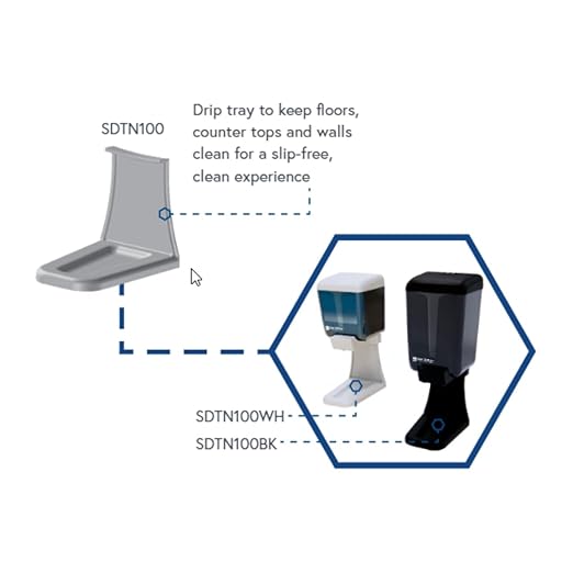 San Jamar Classic Soap Dispenser Drip Tray, Plastic, Wall Mounted, Black (Pack of 6)