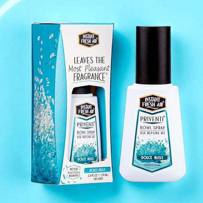 Signature PRIVENTI Toilet Spray, Dolce Bliss Scent Bathroom Spray with Noxban Technology Odor Elimination, Travel Size, Long-Lasting Freshness for Home, Travel or Work, 2.4 Oz. - INSTANT FRESH AIR