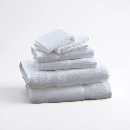 Cuddledown Heritage Cotton Towel Set | Soft | 100% Cotton | 6-Piece Set | 2 Bath Towels, 2 Hand Towels, 2 Washcloths | Premium Quality | White