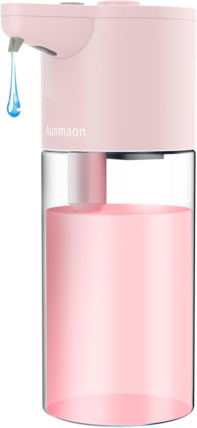 Aunmaon Automatic Touchless Soap Dispenser, Adjustable Volume for Thick & Thin Liquids, Hands-Free for Kitchen & Bathroom