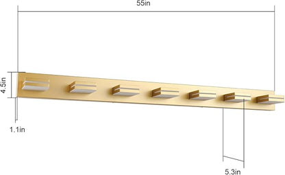 SineRise LED Modern Bathroom Vanity Light Fixtures (7-Light, 55-Inch), Gold Modern Acrylic Bathroom Wall Lighting Fixtures Over Mirror (Cool White 6000K)