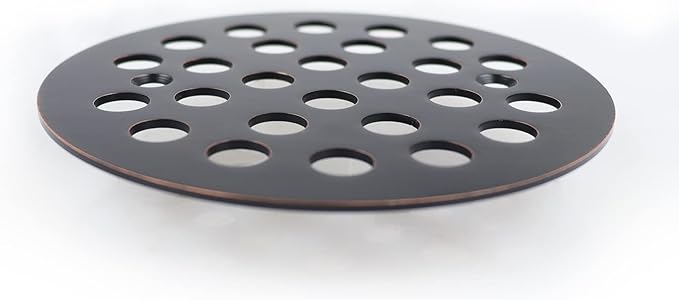 4-1/4 Inch Screw-in Round Floor Drain Cover Replacement Shower Drainer Grates (Oil Rubbed Bronze)