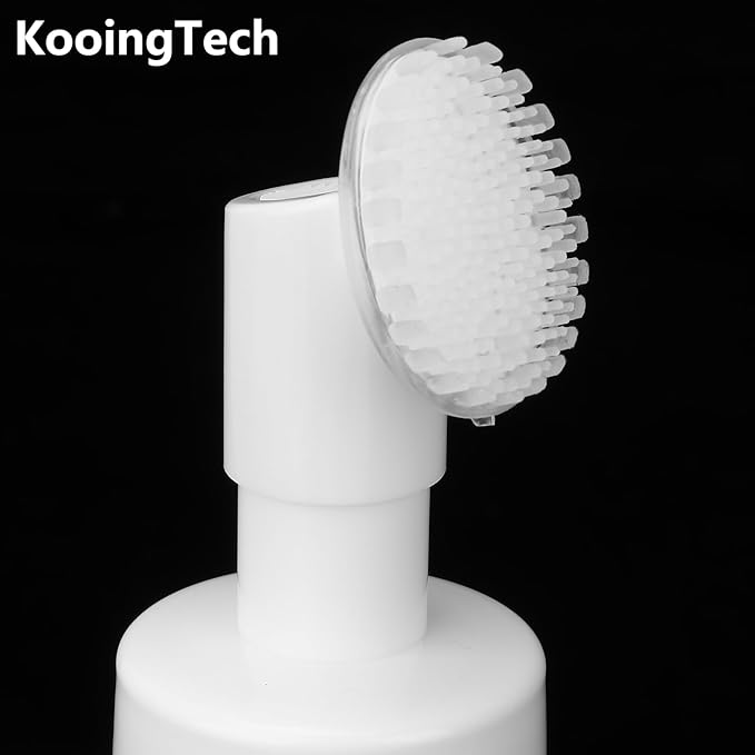 150ML Foam Pump Bottle with Brush, Lotion Dispensing Bottle, Plastic Facial Cleansing Foam Bottle, Portable Facial Cleanser Dispenser(150ML)