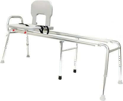 Eagle Health Supplies Toilet-to-Tub Transfer Bench with Cut Out Seat, FSA/HSA Eligible Sliding Shower Chair for Elderly and Disabled, Height Adjustable Shower Seats for Adults Inside Shower, 77993