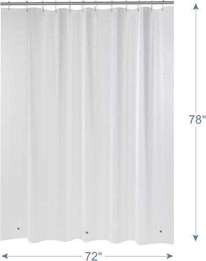 AmazerBath Shower Liner, 72x78 Plastic Frosted Shower Curtain Liner, PEVA Cute Shower Curtain Liners, Vinyl Waterproof Shower Curtain Liner with 3 Magnets, Lightweight Shower Curtains for Bathroom