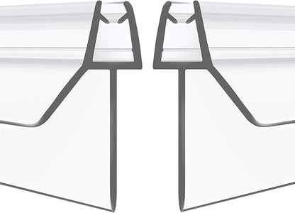 2-Pack Frameless Shower Door Bottom Seal (3/8'' X 39'') Clear Glass Shower Door Seal Strip Shower Door Sweep can Covers up to 23mm Gap - Stop Leaks