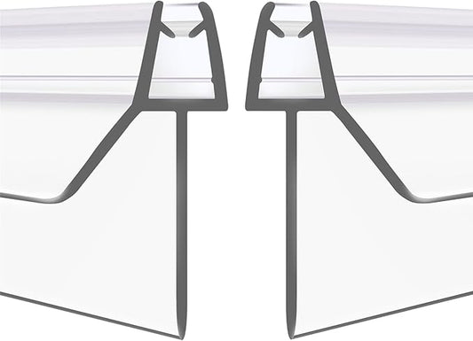 2-Pack Frameless Shower Door Bottom Seal (3/8'' X 39'') Clear Glass Shower Door Seal Strip Shower Door Sweep can Covers up to 23mm Gap - Stop Leaks