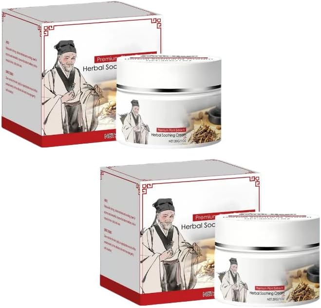 Herbal Body Care Cream - Relieves Dry and Tight Skin, Soothing Skin | Relieves Itching, Rich in Menthol | 1 FL oz (2Pcs)