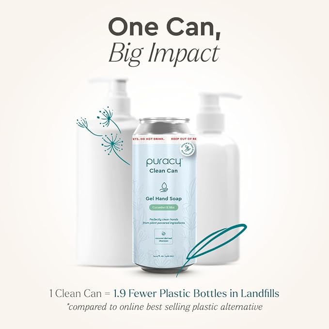 Puracy Organic Hand Soap, For the Professional Hand Washers We've All Become, Moisturizing Natural Gel Hand Wash Soap, Liquid Hand Soap Refills for Soft Skin (14.4 fl.oz, Cucumber & Mint) 3-Pack