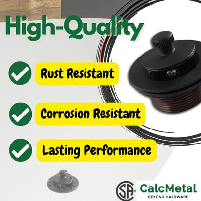 Lift and Turn Bathtub Drain Stopper with ABS Plastic Bushing, Fits in 1-1/2 Inch or 1-3/8 Inch Inner Bathtub Shoe, Easy to Install, Matte Black