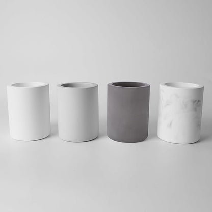 Drying Stone Toothbrush Holder, Diatomite Toothbrush Cup for Bathroom Counter, Quick Drying Electric Toothbrush and Toothpaste Holder Bathroom Organizer, White