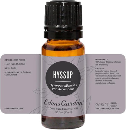 Edens Garden Hyssop Essential Oil, 100% Pure Therapeutic Grade (Undiluted Natural/Homeopathic Aromatherapy Scented Essential Oil Singles) 10 ml